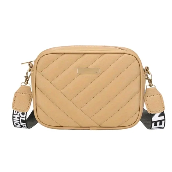 Crossbody Guitar strap Mini Bag/ Purse Tan Faux leather - Picture 2 of 5